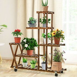 Multi Tier Wooden Flower Plant Stand Display